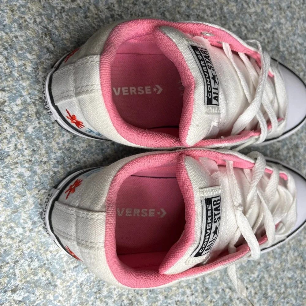 Converse Shoes CTAS Street Slip Youth 3 White Canvas Pink Floral A09815F Sneaker